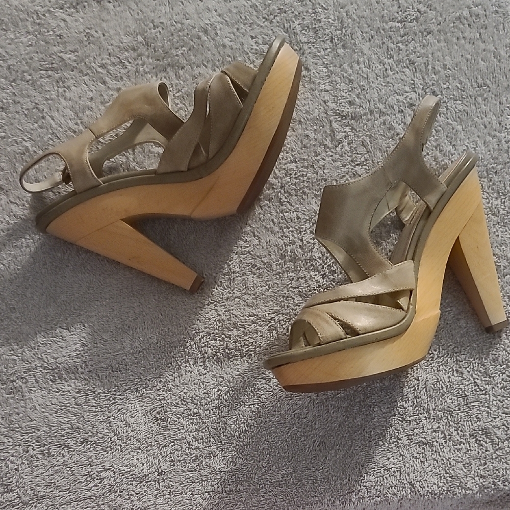 Luxury Rebel Taupe Strappy Heels